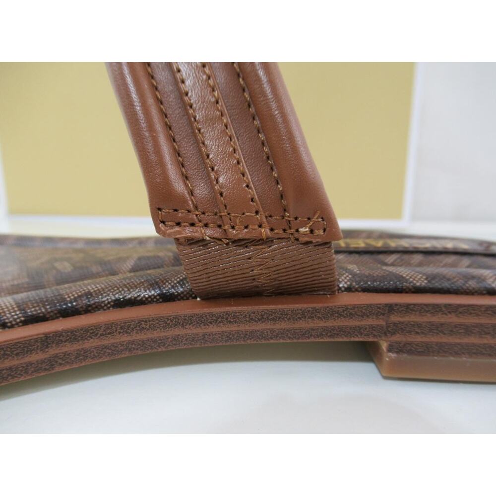 Michael Kors Veronica Flat Thong Sandals Double Strap MK Logo Brown Size 7.5 - Picture 7 of 8